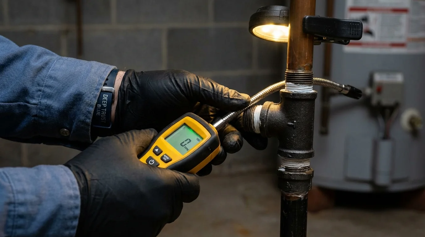 Gas leak detection with electronic sniffer by Johns Plumbing LLC in Ridgewood