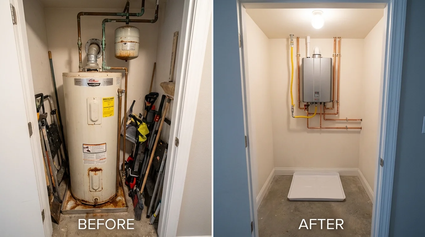 Tank water heater versus wall-mounted tankless unit comparison for Ridgewood, NY homeowners